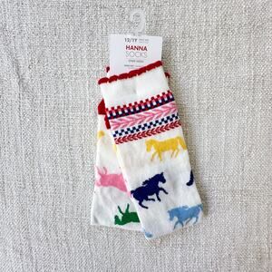 NWT Hanna Andersson Colorful Horse Socks kid's shoe size 12/1